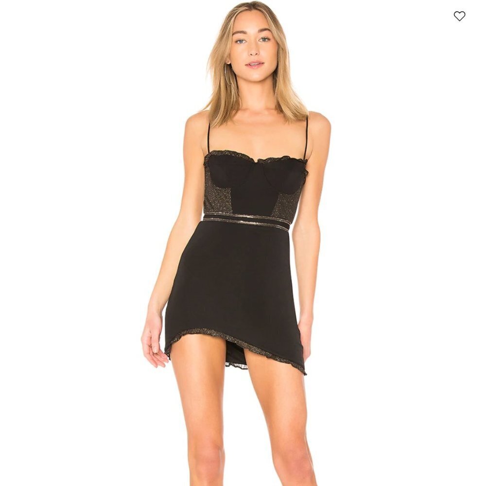 NWOT h:ours El Dorado Dress in Gold Glitter Small